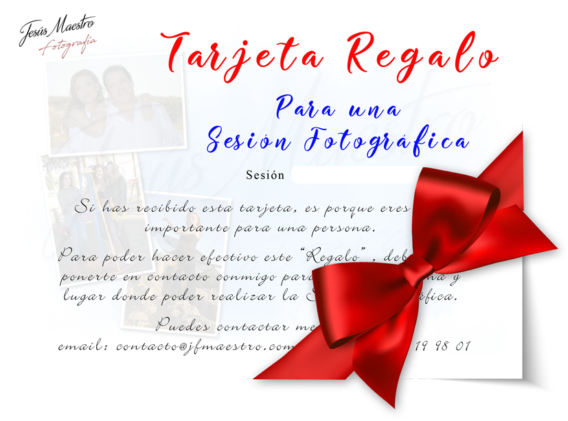 Tarjeta Regalo para sesión fotográfica